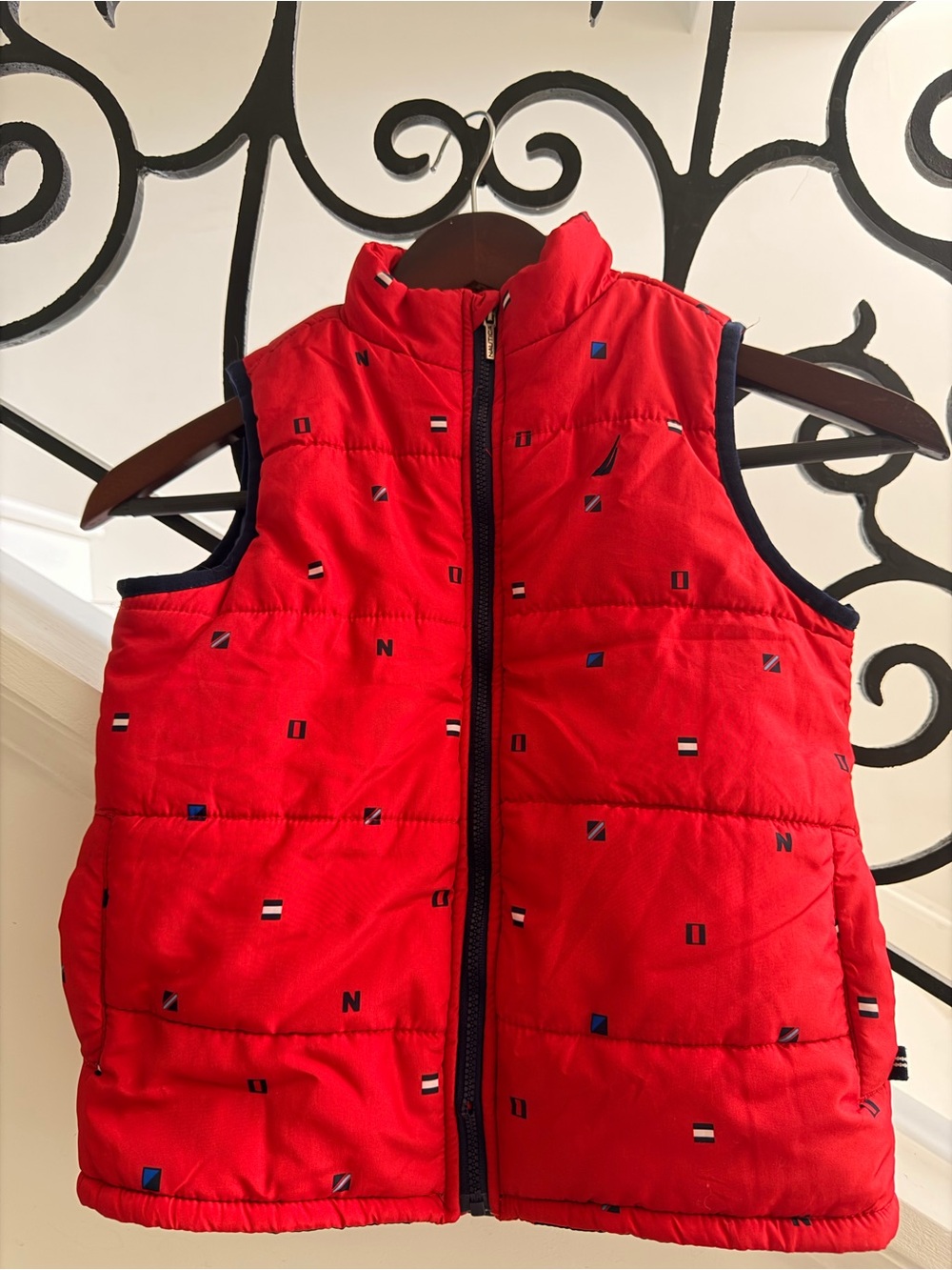 Nautical Kids Red Quilted Puffer Vest - Lightweight Sleeveless Layer Sz 4T